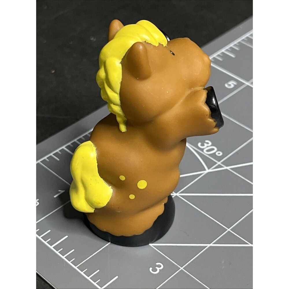 Fisher Price Little People Standing Brown Horse Yellow Mane Hard To Find - Picture 6 of 12